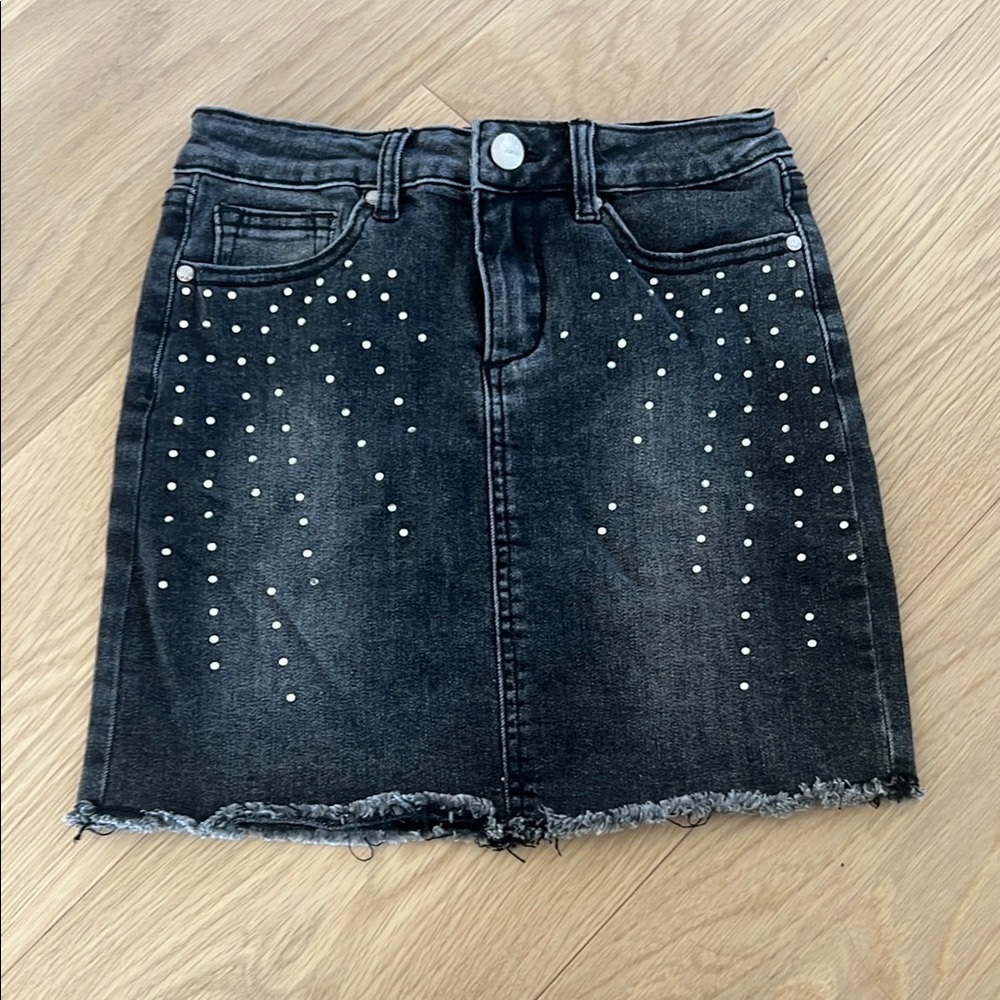 Joe’s Jeans Girls Black Denim Skirt with Studded Detail